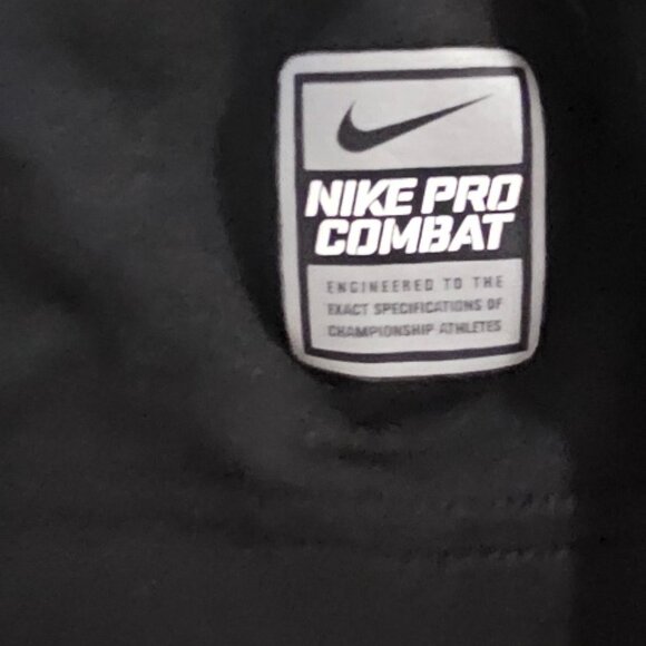 Nike Combat Pro Long-Sleeve Black Yellow Hyperwarm Shield Athletic Top Sz Medium - Picture 5 of 7
